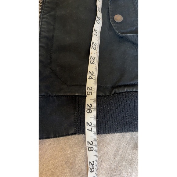 Old Navy Black Utility Jacket Mens Medium Plaid Lined Cotton Full Zip Military S - Picture 7 of 10